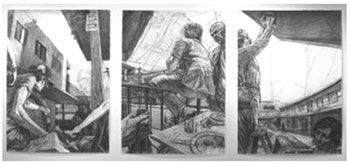 Christopher Troutman, Public and Private, paper, 183 x 432 cm, 2008